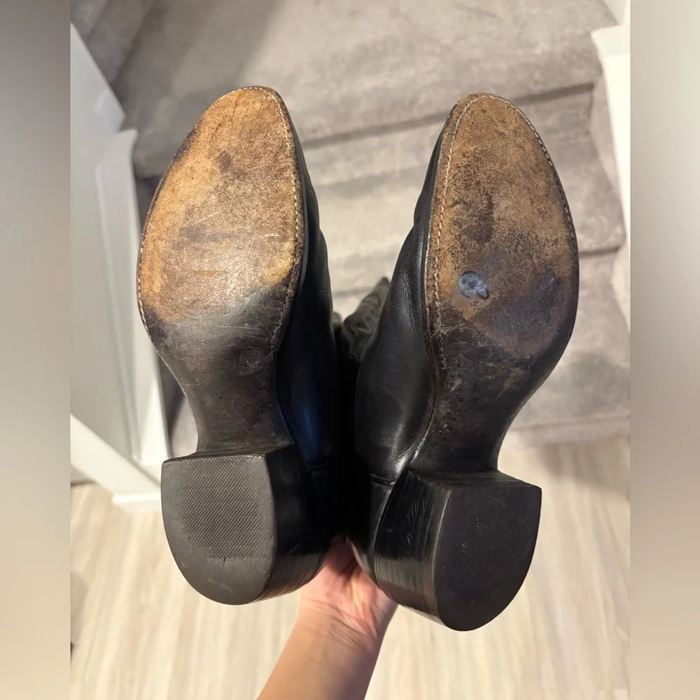 Justin Noconas Black Knee High Cowboy boots (6A) - Picture 4 of 5